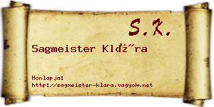 Sagmeister Klára névjegykártya