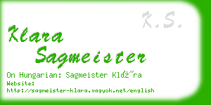 klara sagmeister business card